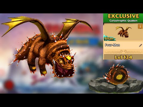 Four-Man Max Level 134 Titan Mode - Exclusive Catastrophic Quaken - Dragons:Rise of Berk