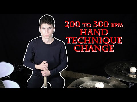 200 TO 300 BPM BLASTBEAT HAND TECHNIQUE CHANGE!