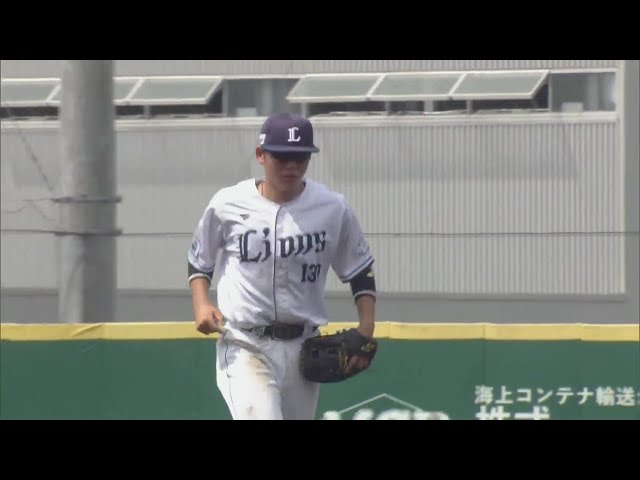 【ファーム】ライオンズ育成ルーキー・金子功児 素早い反応で併殺を完成させる!!   2024年7月13日 埼玉西武ライオンズ 対 オイシックス新潟アルビレックスBC