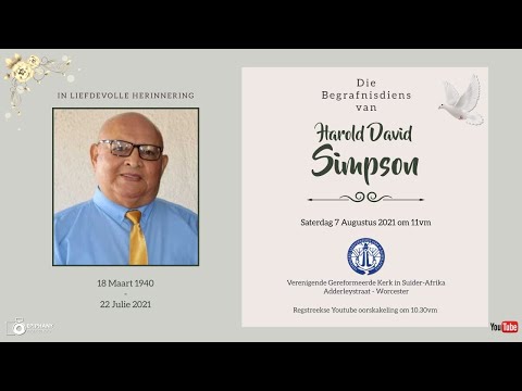 BEGRAFNISDIENS van Harold Simpson - Saterdag 7 Augustus 2021
