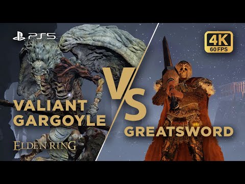 Elden Ring | Valiant Gargoyle VS Greatsword (Solo) | No Commentary | 4K 60FPS |