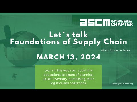 Let´s talk Foundations of Supply Chain Management on March 13, 2024 by Chet Frane