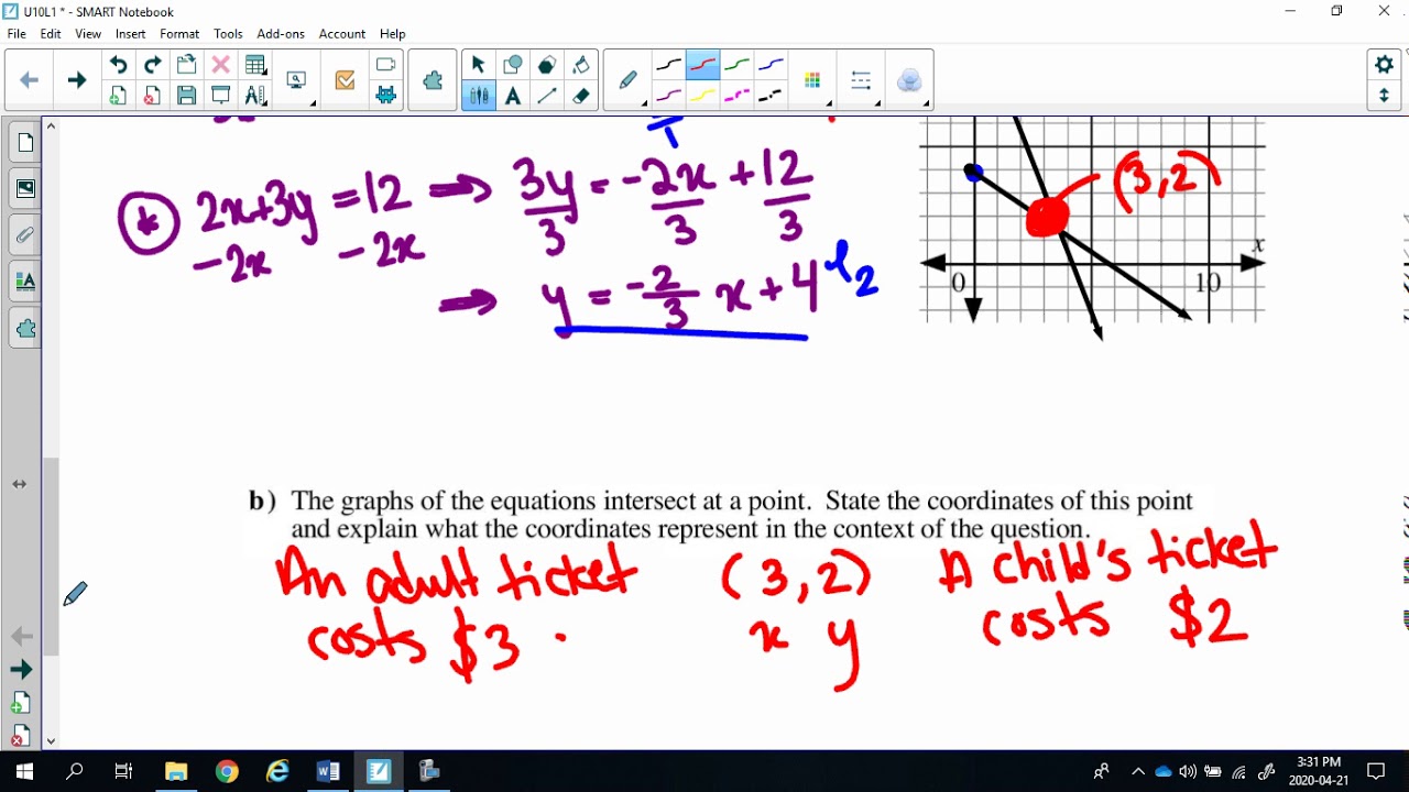 Math 10C Systems of Linear Equations Lesson 1