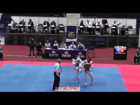54kg Ovidiu TRIFAN (ROU) vs (SRB) MANIC Mihajlo (-21 European TKD Championships 2015)