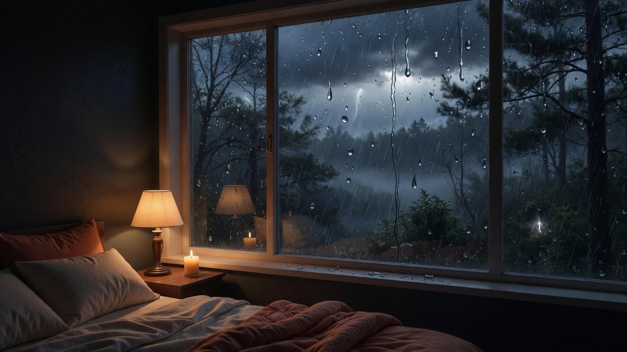 8 Hours Deep Sleep Rain Sounds 🌧️ Cozy Rain on Window for Insomnia, Study & Meditation