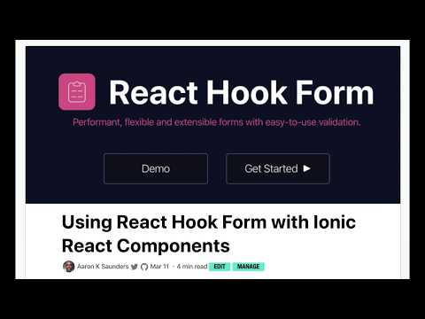Using React Hook Form with Ionic React Components