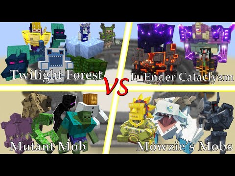 Minecraft Mobs Battle royale! Mowzie's vs Twilight Forest vs Mutant vs L_Ender's Cataclysm! Par2