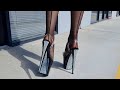 Rose Tries Out Pleaser FLAMINGO 808CRS 2 Black 8 Inch High Heel Shoes Rhinestone Heel Seamed Nylons
