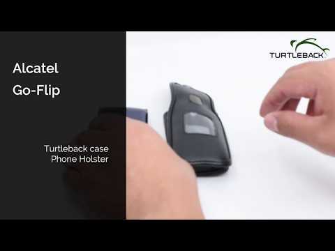 Consumer Cellular Alcatel Go Flip Fitted Leather Case with Plastic Clip