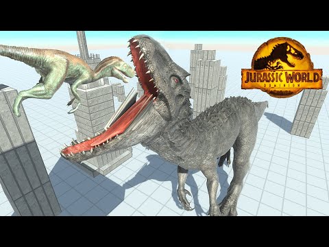 INDOMINUS REX Eats Feeds Slow Motion (Carnivore Dinosaurs) - Animal Revolt Battle Simulator