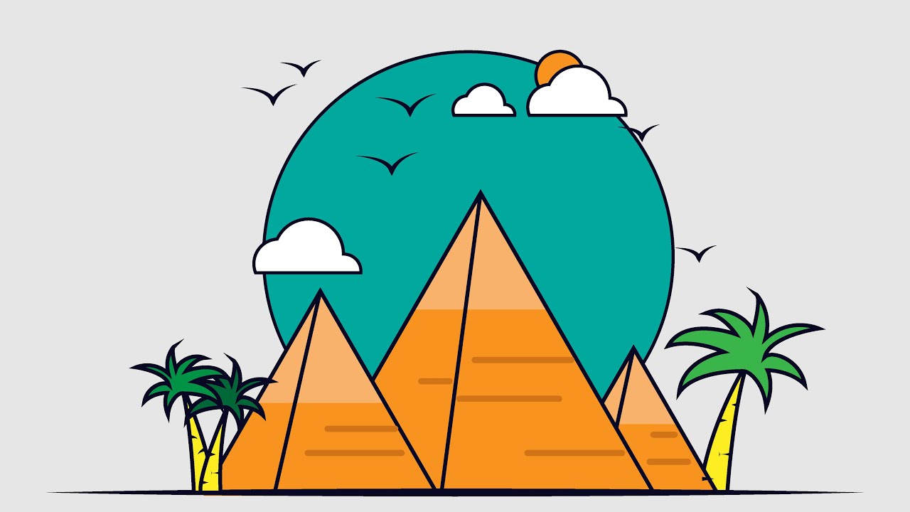 Vector illustration | flat design | egypt | Tutorial