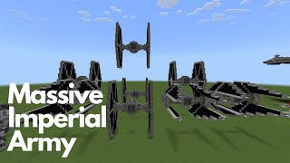 I Built A Massive Imperial Army With Tie Fighters And Tie Interceptors From Star Wars In Minecraft!