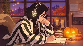 Halloween Night Study 🎃 Anime Lofi Hip Hop Mix – Calm Beats for Focus & Relax