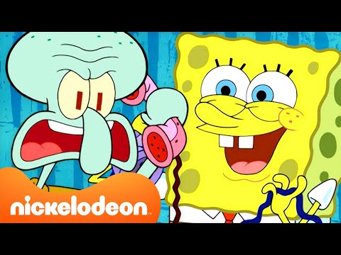 SpongeBob | 90 MINUT SpongeBoba i Skalmara 🧽🦑 | Nickelodeon Polska