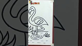flamingo drawing #shorts #ytshorts #foryou #viral #trending #coloringforkids