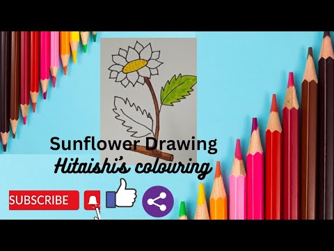 Sunflower 🌻 Drawing Easy @HitaishiSaha