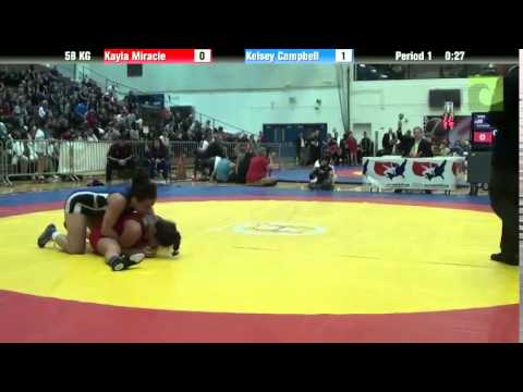 58 KG Bronze - Kayla Miracle (Sunkist Kids) vs. Kelsey Campbell (Sunkist Kids)