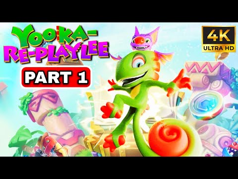 Yooka-Replaylee - 100% Gameplay Walkthrough Part 1: Tribalstack Tropics (4K60FPS)