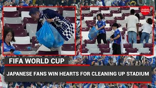 FIFA World Cup: Japanese fans win hearts for cleaning up stadium