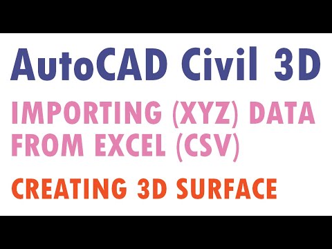 AutoCAD Civil 3D | How to Import Points from Excel | How to Creat a Topographic Surface