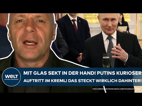 UKRAINE-KRIEG: "Keine Zukunft!" Mit einem Glas Sekt in der Hand! Putins kurioser Auftritt im Kreml!