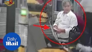 Thief caught STEALING cash at airport and then hiding it in TOILET!