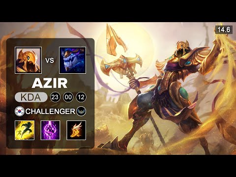 Azir vs Aurelion Sol Mid - KR Challenger - Patch 14.6 Season 14