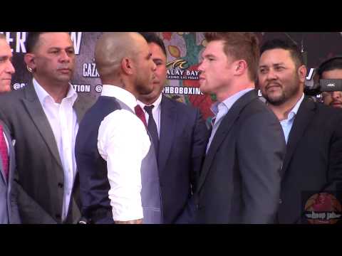 MIGUEL COTTO & CANELO ALVAREZ FACE OFF IN LOS ANGELES! HoopJab