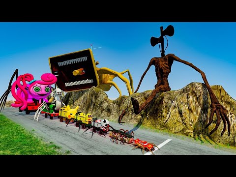 ALL Monsters Big & Small Cars vs Downhill Madness with MONSTERS | MEGA PACK #58 | BeamNG.Drive