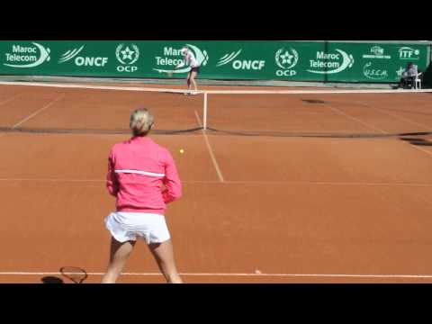 Reka-Luca JANI at the warm up of her 2nd round with jasmina tinjic