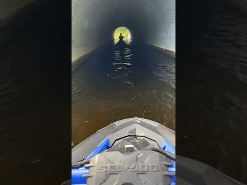 Driving the trixx through a tunnel under a road! #seadoo #trixx