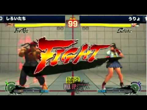 Shiroitachi (Evil Ryu) vs Uryo (Sakura) - "Mix Up Night" AE2012 - Block Matches