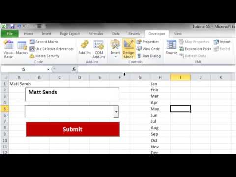 Excel 2010 VBA Tutorial 56   ActiveX Controls   Drop Down Box