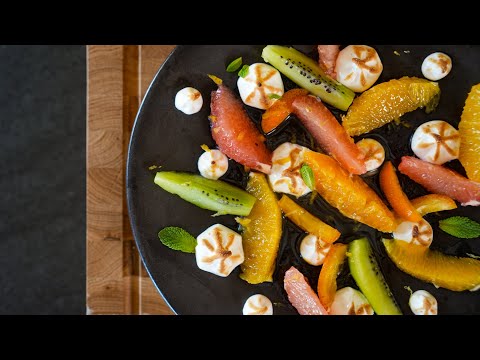 Citrus and Kiwi Salad with Ginger Lemon Meringue