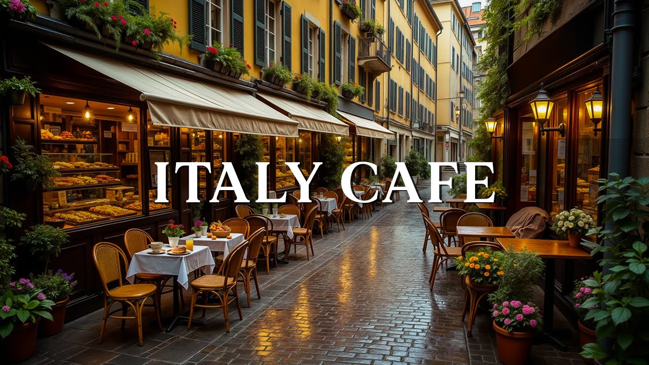 Relaxing Bossa Nova Jazz Music to Unwind ☕ | Outdoor Coffee Ambience on a Rainy Day in Italy