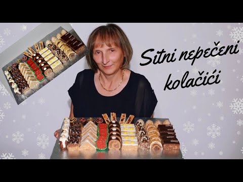 SITNI NEPEČENI KOLAČIĆI, 12 RAZLICITIH  VRSTA OD JEDNE OSNOVNE SMJESE SA DODATCIMA