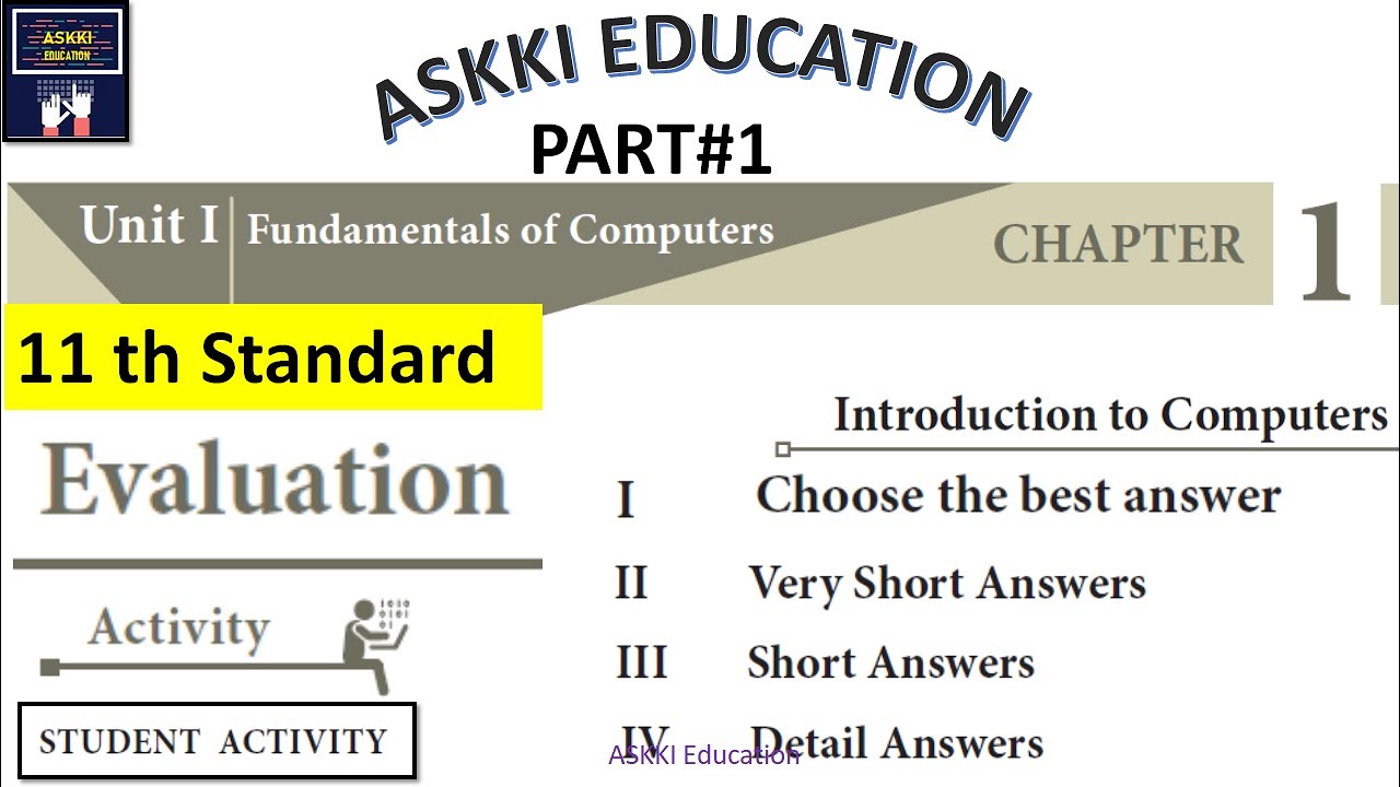 💥11th Computer Science, Computer Technology & Computer Applications Chapter 1 - Book back Answers