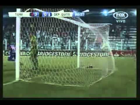 Gol de Alejandro Donatti de cabeza - Tigre 3 - Dep quito 0 - Copa Sudamericana 2012