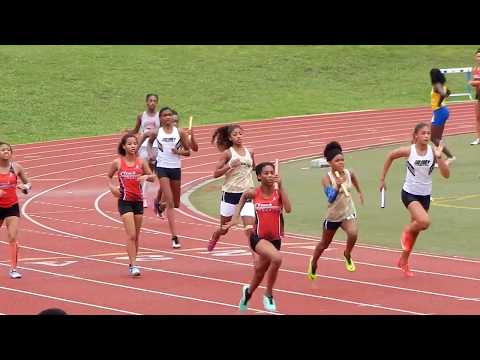 2017 USATF Gulf Association 13-14 Girls 4x100 Meter Relays Finals Heat 2/2