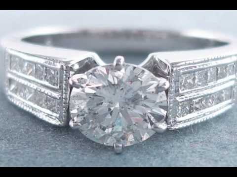 1.57 ctw Round Cut H SI2 Diamond Engagement Ring - BigDiamondsUSA