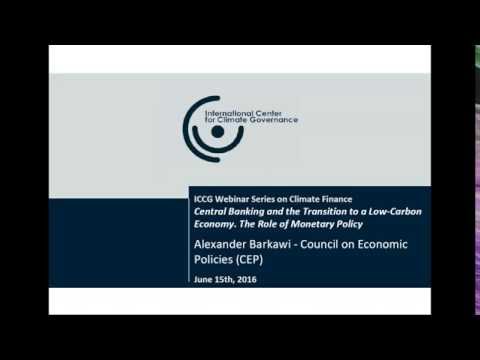 ICCG Webinar: Central Banking and the Transition to a Low-Carbon Economy.