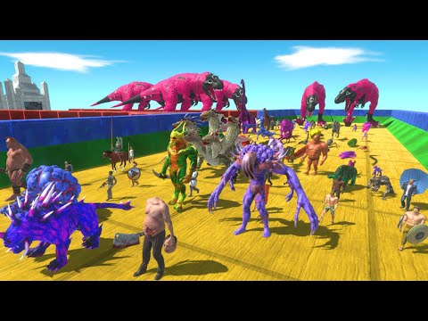Escape Race Squid Game T-rex🦖Dinosaurs And ALL UNITS⚡-Animal Revolt Battle Simulator