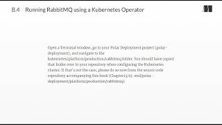104  Appendix B  Running RabbitMQ using a Kubernetes Operator