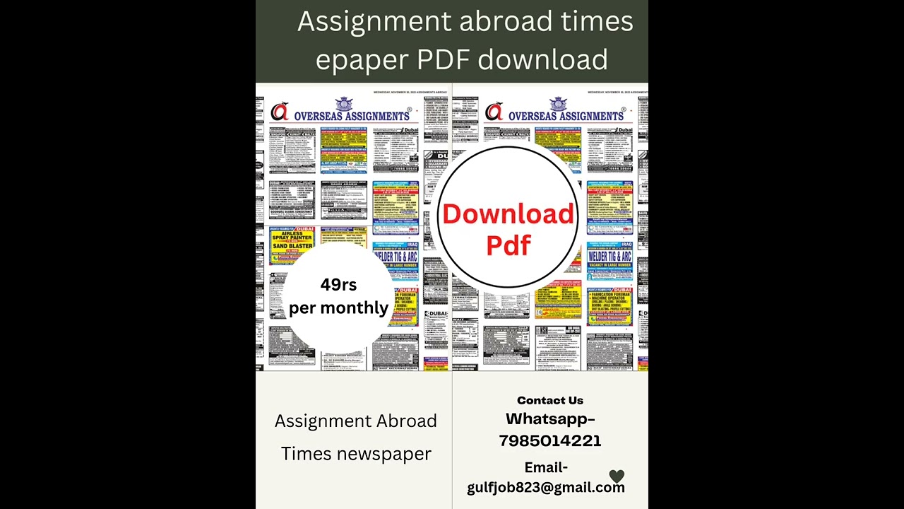 Assignment abroad times epaper full pdf download.