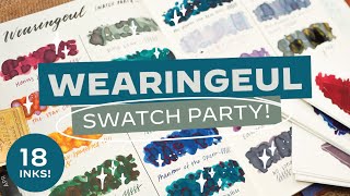 Swatch Party 🎉 A Rainbow of Wearingeul Fountain Pen Inks from Korea!