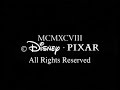 Disney Pixar Copyright Notice 1998
