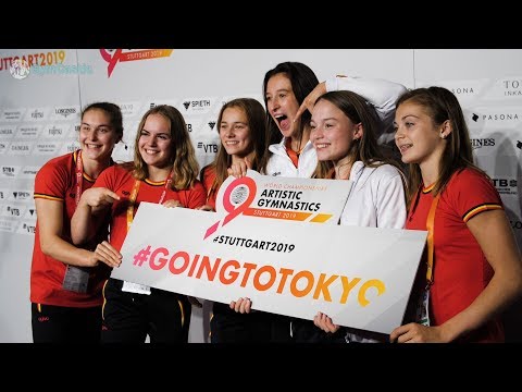 Belgium WAG Reaction to Qualifying to Tokyo - 2019 Worlds Stuttgart