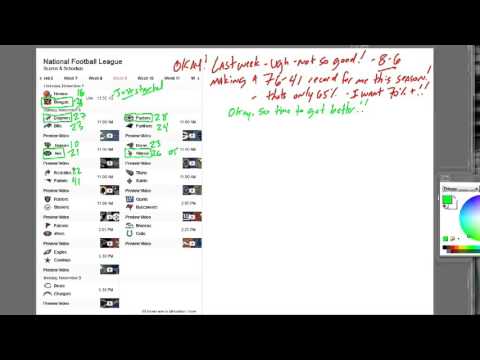 My 2015 Week 9 NFL Football Predictions Including Winners and Scores!