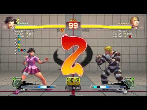 FAXgimoto [Makoto] Vs Third_eyess [Cody] SSF4 AE Japanese Online Ranked Matches - PSN