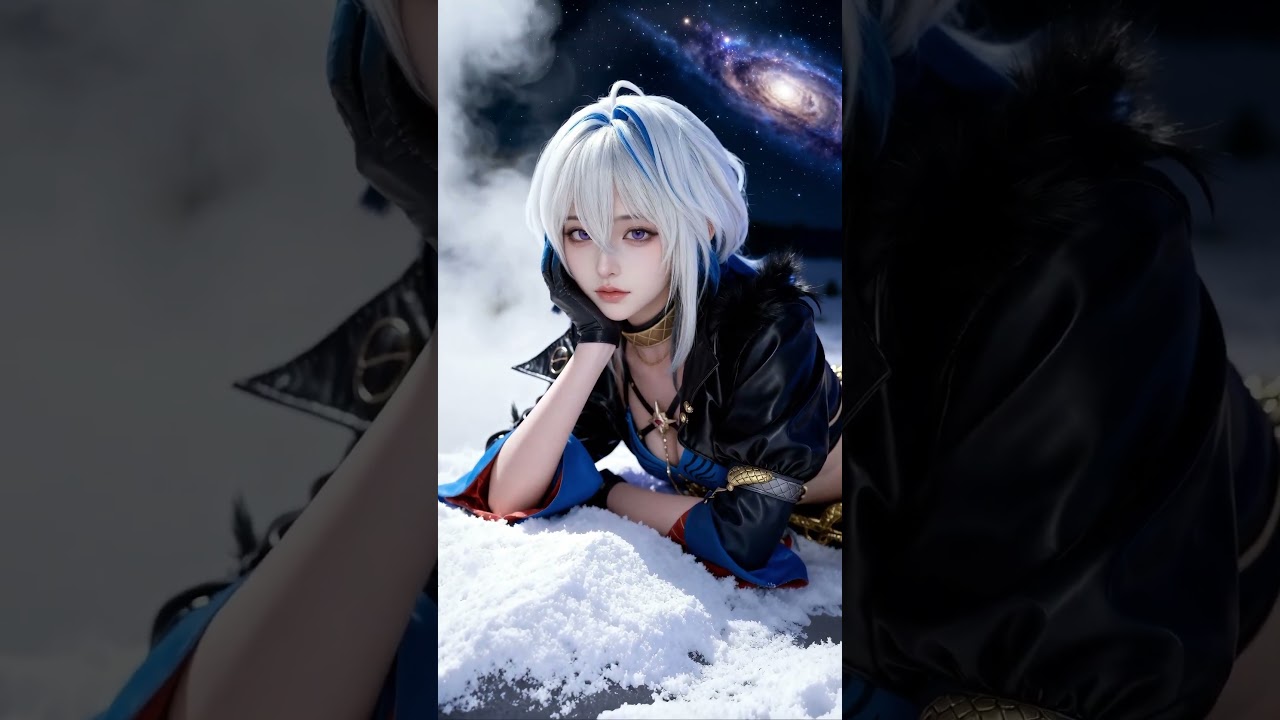 Beneath the snowy galaxy, where elegance and valor meet. #wutheringwaves #Wallpaper #galbrena